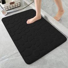 Soft Memory Foam Bath Mat Cobblestone Quick Dry Non Slip Washable