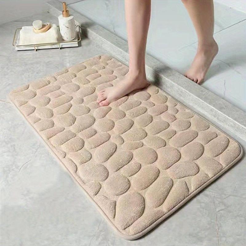 Soft Memory Foam Bath Mat Cobblestone Quick Dry Non Slip Washable