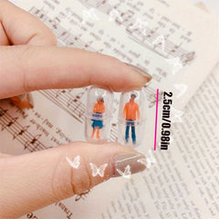 Mini Adhesive Capsule 3D Character Statues Multicolor