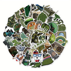 50 PCS Military Camouflage Stickers Waterproof & Reusable for Surfaces