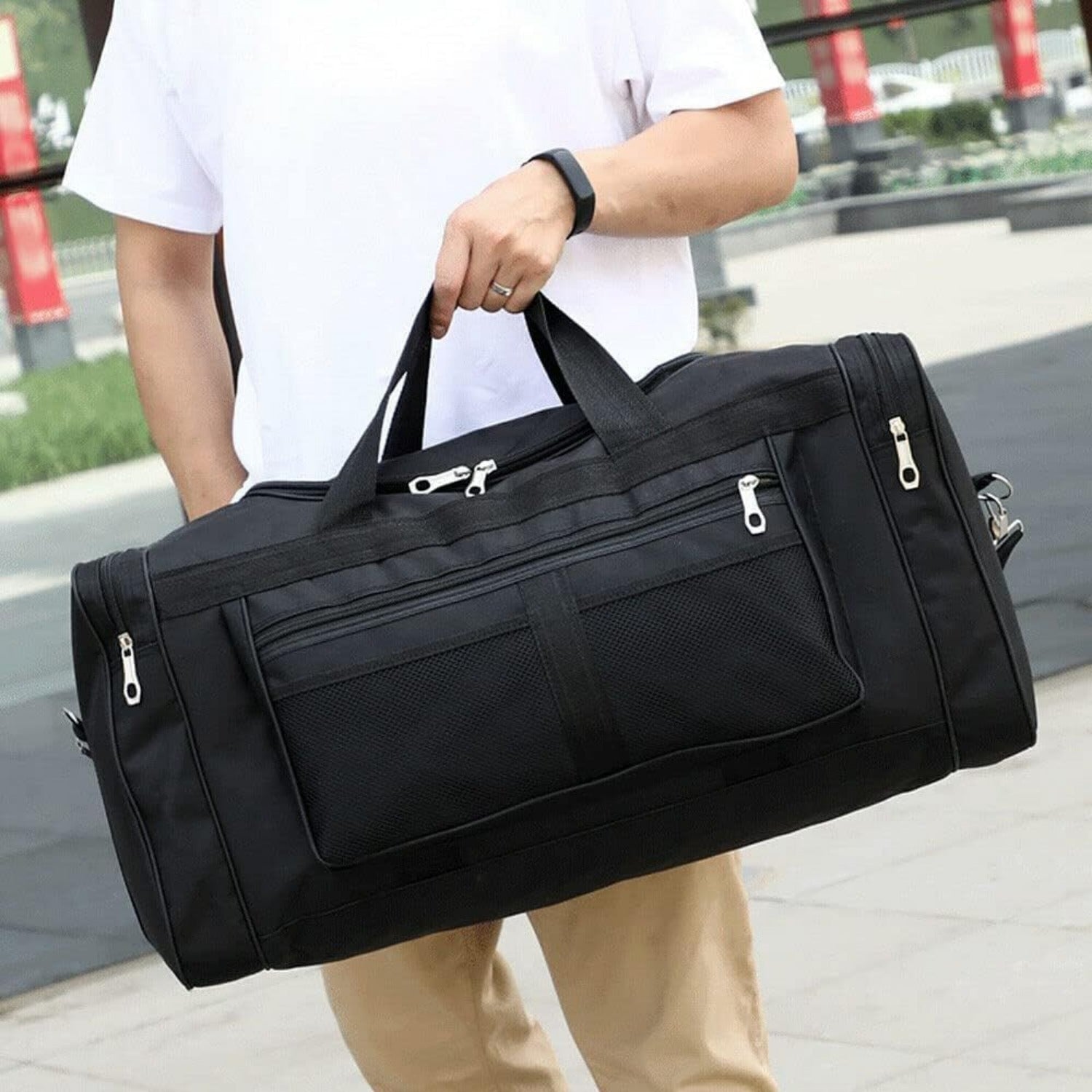 Waterproof Sports Duffle Bag 40L Gym Holdall Travel Training with Shoulder Strap