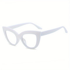 Cat Eye Clear Lens Glasses Women Men with Case