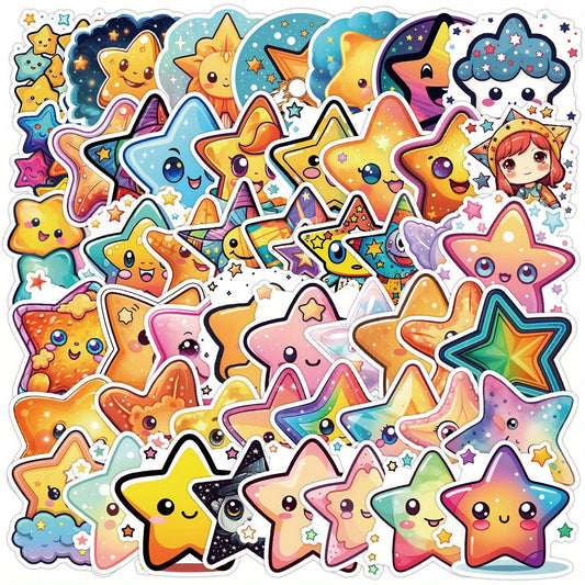 50 Cute Stars Vinyl Stickers Waterproof DIY Phone Cases Laptops
