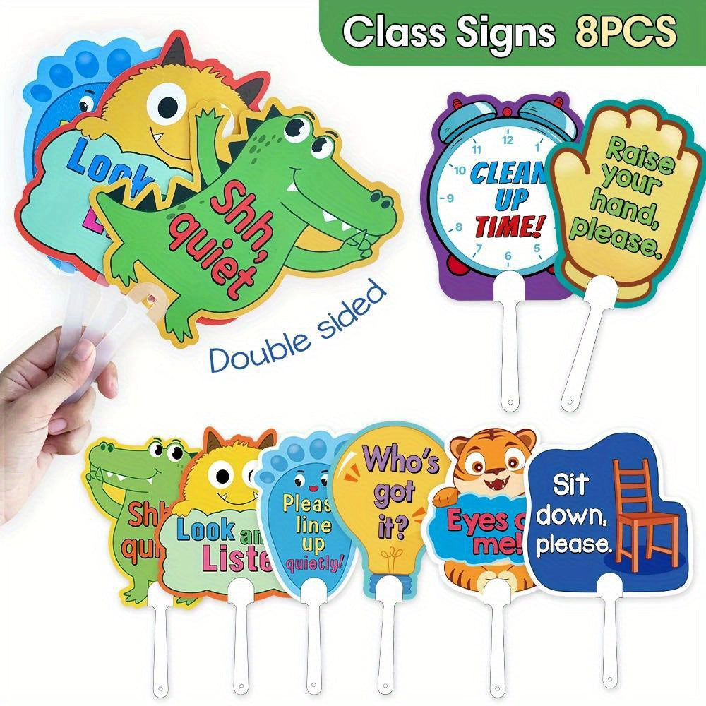8pcs LACHILLY Teacher Action Paddles Durable Classroom Control Tools