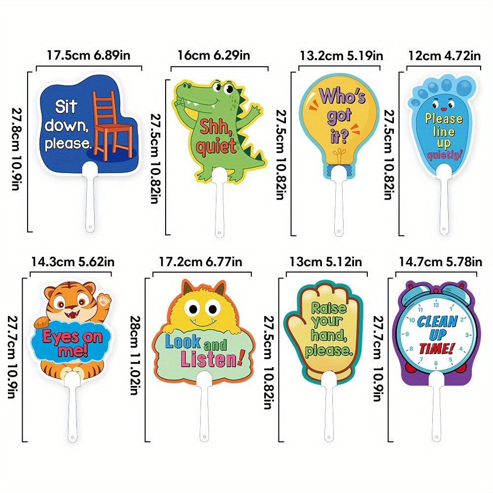 8pcs LACHILLY Teacher Action Paddles Durable Classroom Control Tools