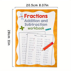 LACHILLY Fractions Add & Subtract Workbook - 28 Pages Math Learning Exercise