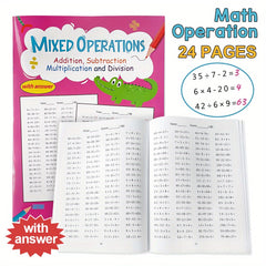 LACHILLY Math Workbook Mixed Operations Practice Grades 1-3 w/ Tests & Answers