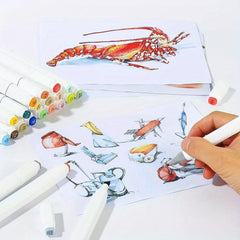80pc Double Headed Coloring Marker Set with Storage Box