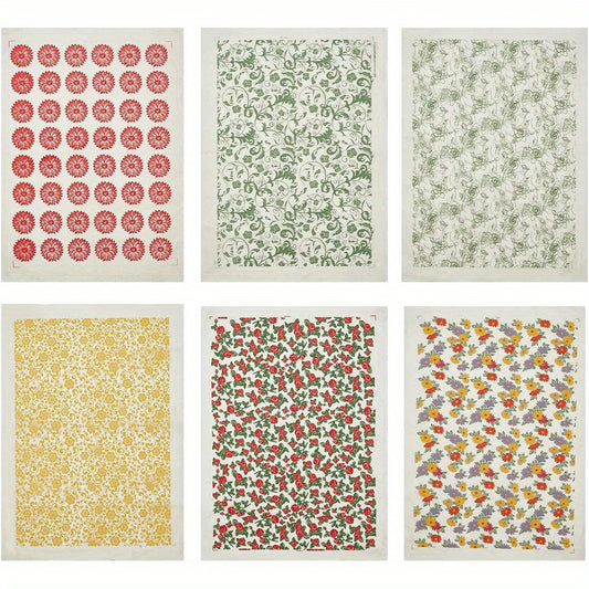 6 Pack Flower Pattern Ceramic Decals 53x38cm Pottery Clay Transfer Kit