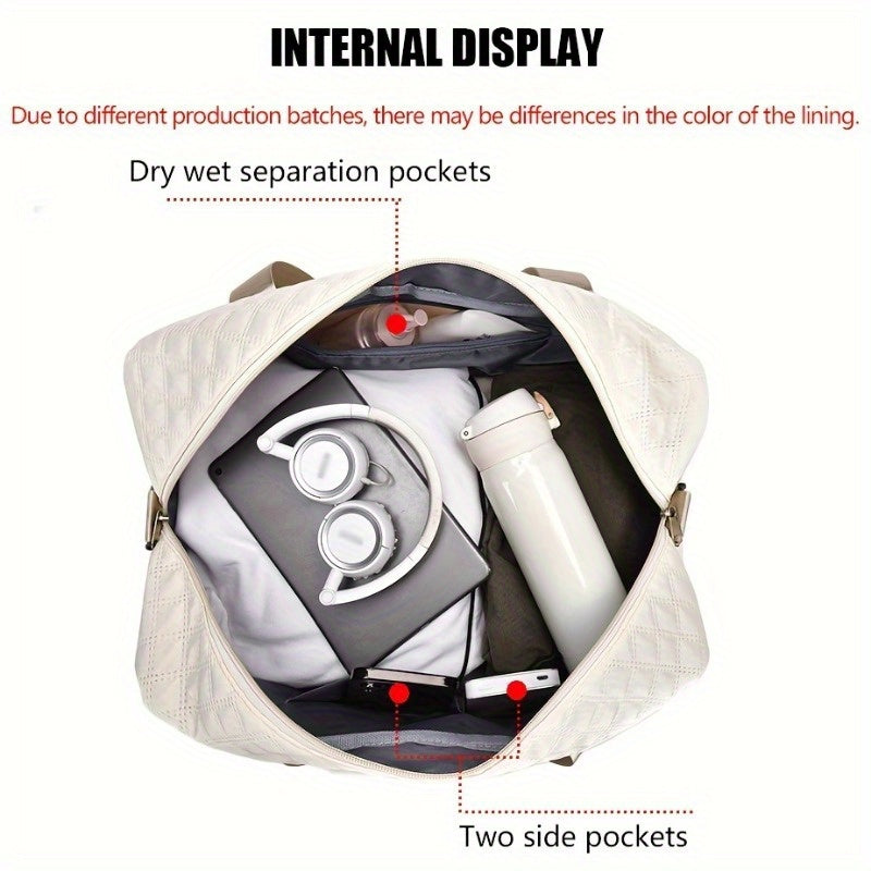 Women's Gym Duffel Bag with Wet Pocket and Shoes Compartment