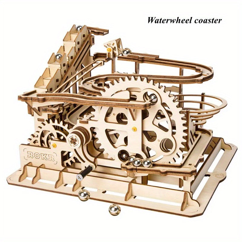 Marble Night City 3D Wooden Puzzle Assembly Waterwheel Model Toy Gift