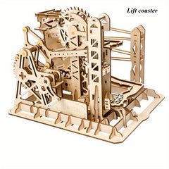 Marble Night City 3D Wooden Puzzle Assembly Waterwheel Model Toy Gift
