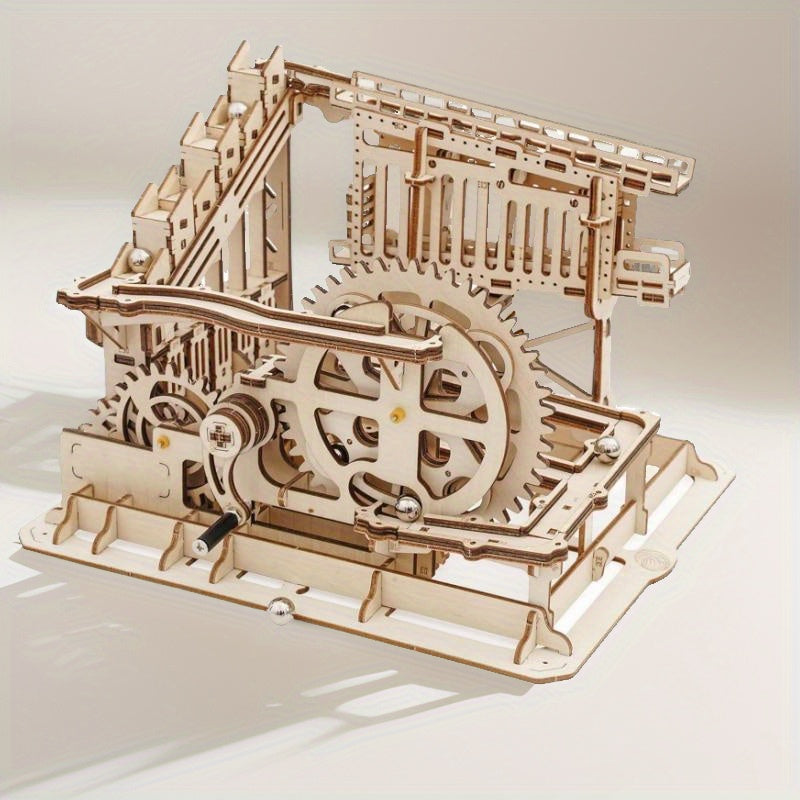 Marble Night City 3D Wooden Puzzle Assembly Waterwheel Model Toy Gift