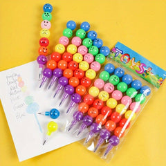 15pcs Lollipop Building Block Crayons & Pencils Fun Pens Back to School