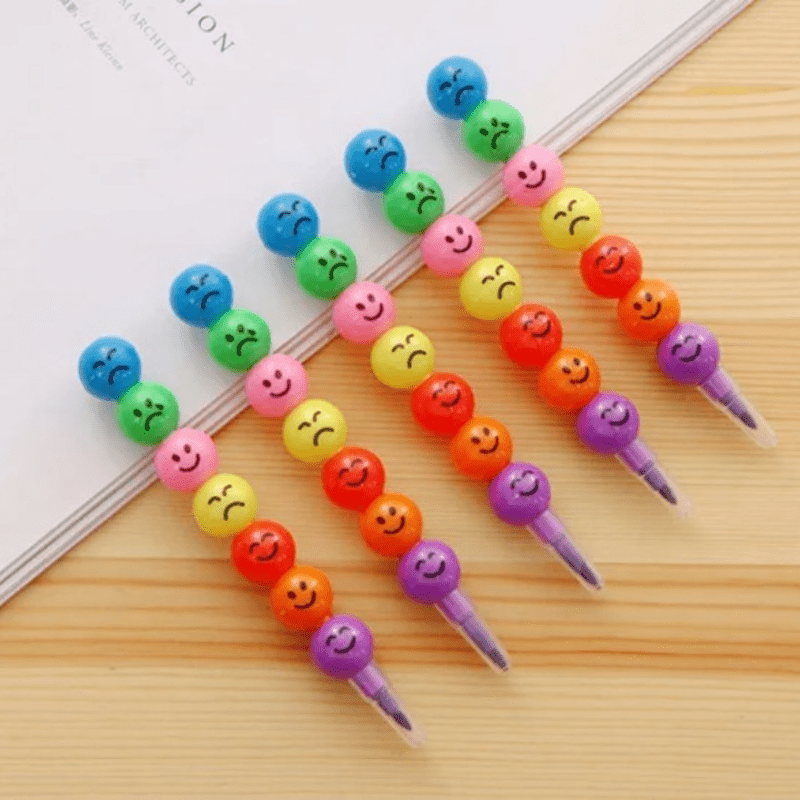 15pcs Lollipop Building Block Crayons & Pencils Fun Pens Back to School