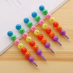15pcs Lollipop Building Block Crayons & Pencils Fun Pens Back to School