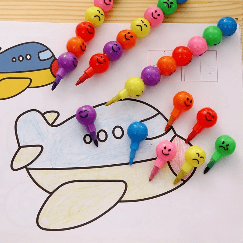 15pcs Lollipop Building Block Crayons & Pencils Fun Pens Back to School