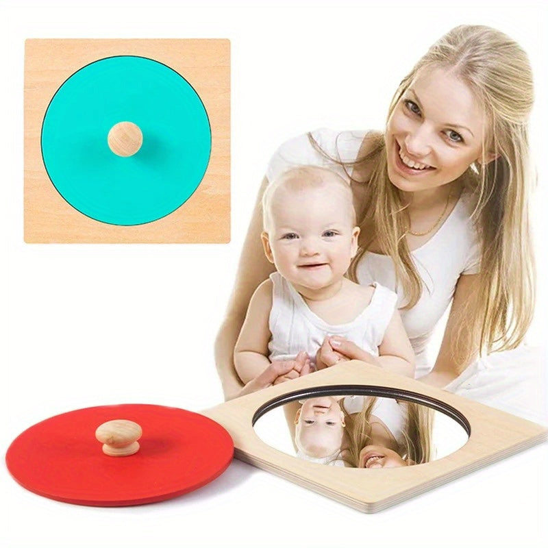 Wooden Mirror Puzzle Busy Board for Early Learning