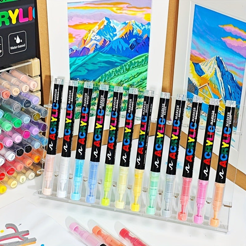 60pcs Odorless Soft Tip Markers with Flexible Brush Tips
