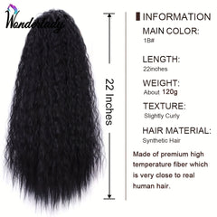 Water Wave Ponytail Hair Extensions 55 88cm Rubber Band Clip In Draws