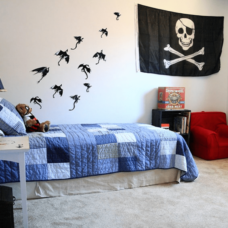 7pcs Gothic Dragon Wall Sticker 3D Dragon Wallpaper Set