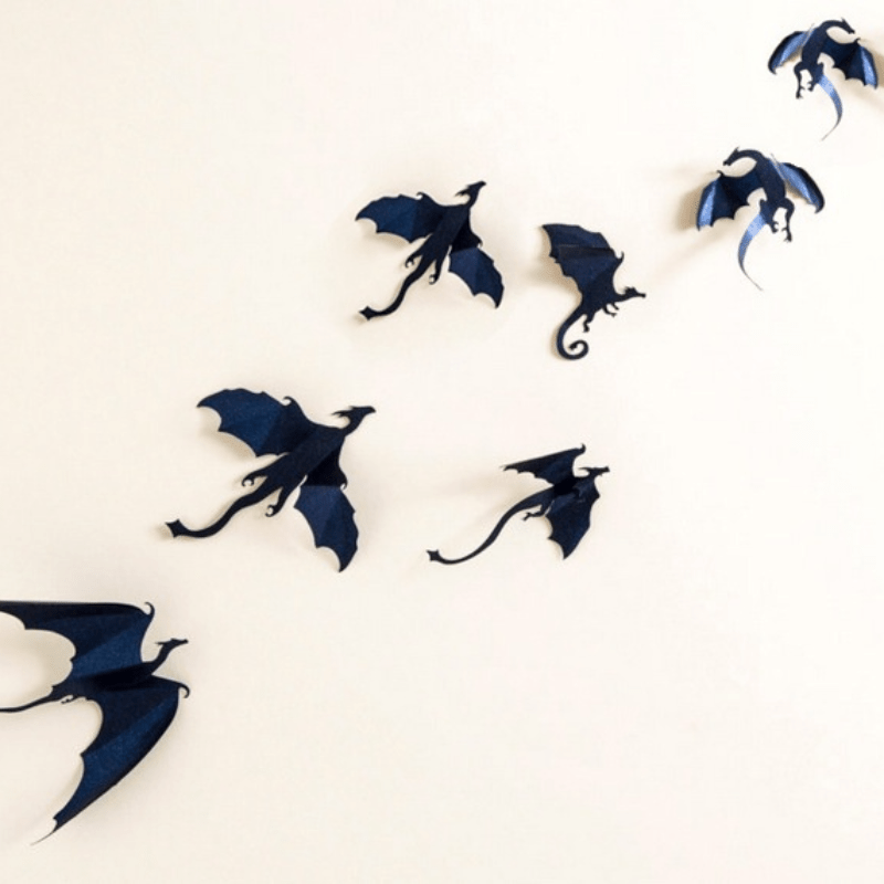 7pcs Gothic Dragon Wall Sticker 3D Dragon Wallpaper Set
