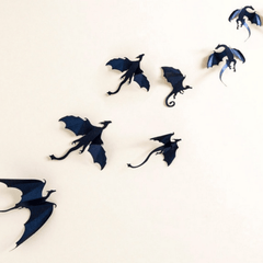 7pcs Gothic Dragon Wall Sticker 3D Dragon Wallpaper Set