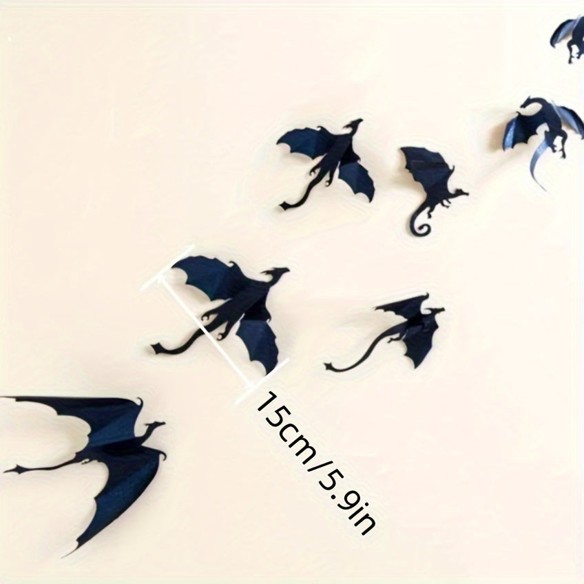 7pcs Gothic Dragon Wall Sticker 3D Dragon Wallpaper Set