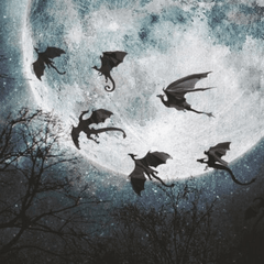 7pcs Gothic Dragon Wall Sticker 3D Dragon Wallpaper Set