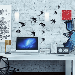 7pcs Gothic Dragon Wall Sticker 3D Dragon Wallpaper Set