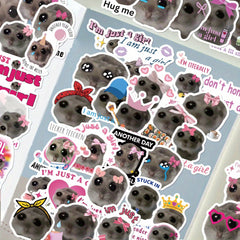 56pcs Hamster & Cat Meme Stickers, Vinyl Decals for DIY Decoration