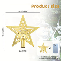 Sparkling Golden Star Christmas Tree Topper No Power Needed