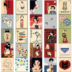 50pcs Japanese Retro Graffiti Stickers for DIY Art on Laptops, Water Bottles