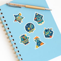 50pcs Space Astronaut Stickers Waterproof for Laptops Water Bottles & More