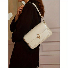 Retro Satchel Shoulder Bag with Buckle Closure Edge Paint Finish