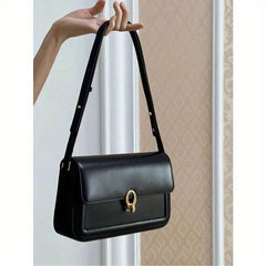 Retro Satchel Shoulder Bag with Buckle Closure Edge Paint Finish