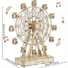 Rotatable Ferris Wheel Wooden Model Building Kit 232pcs