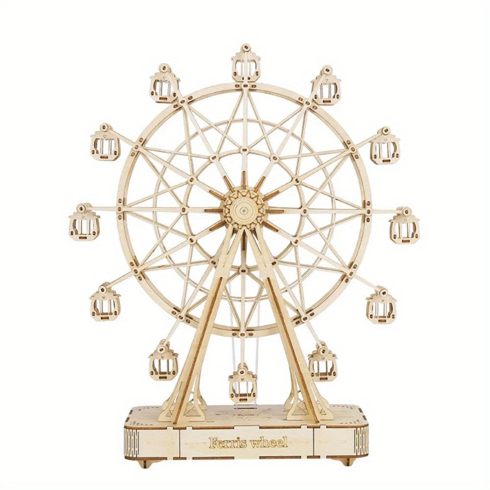 Rotatable Ferris Wheel Wooden Model Building Kit 232pcs