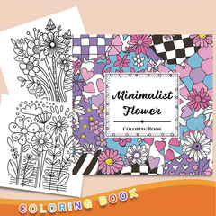 Minimalist Flower Coloring Book for Adults 22 Pages