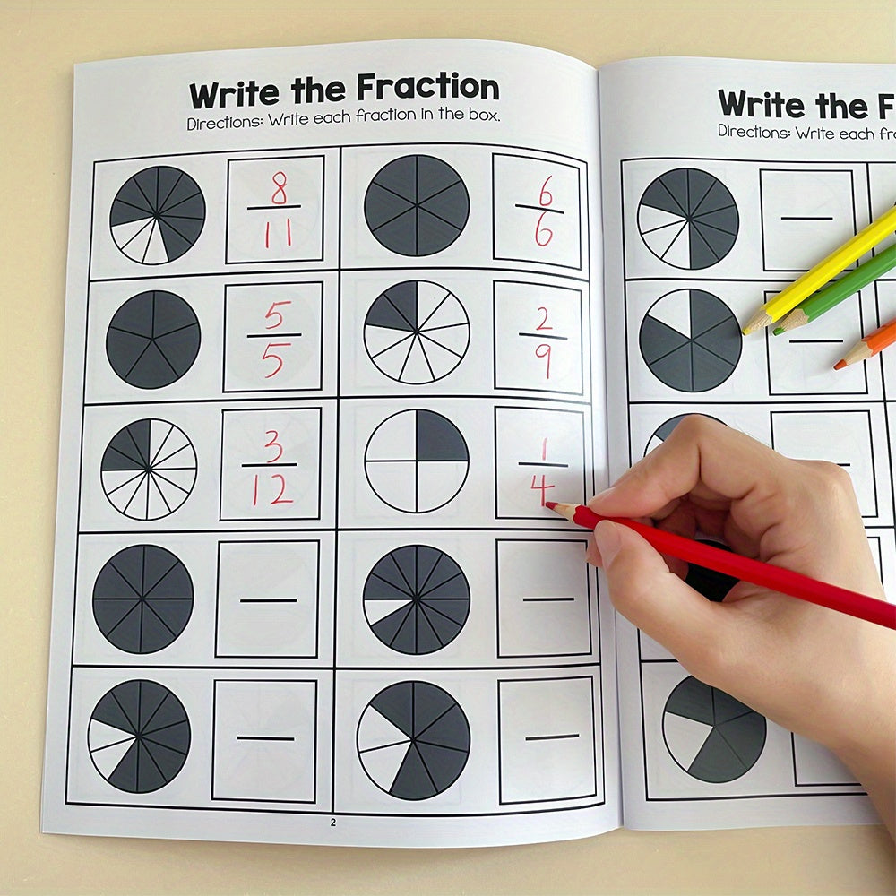 Fraction Workbook Tracing Matching Coloring Activities for Kids