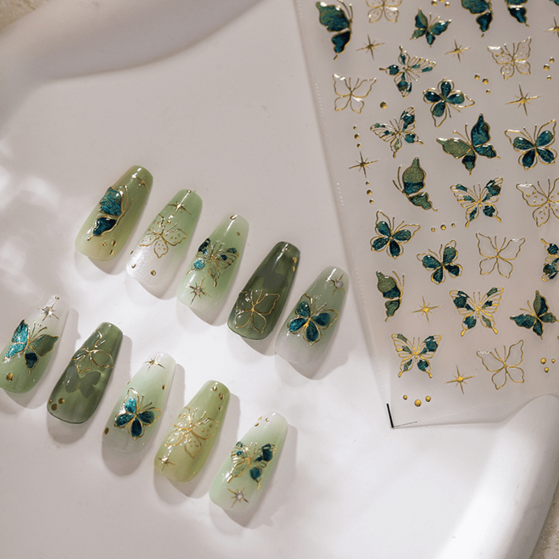 5D Butterfly Nail Sticker w/Crystal Embellishments - Cartoon Theme