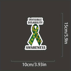 Green Ribbon Vinyl Sticker Invisible Disability Awareness