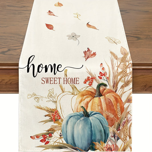Fall Table Runner Thanksgiving Decor Sweet Pumpkin Watercolor Holiday Decor