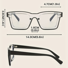 Y2K Square Anti Light Glasses Clear Lens Party Club