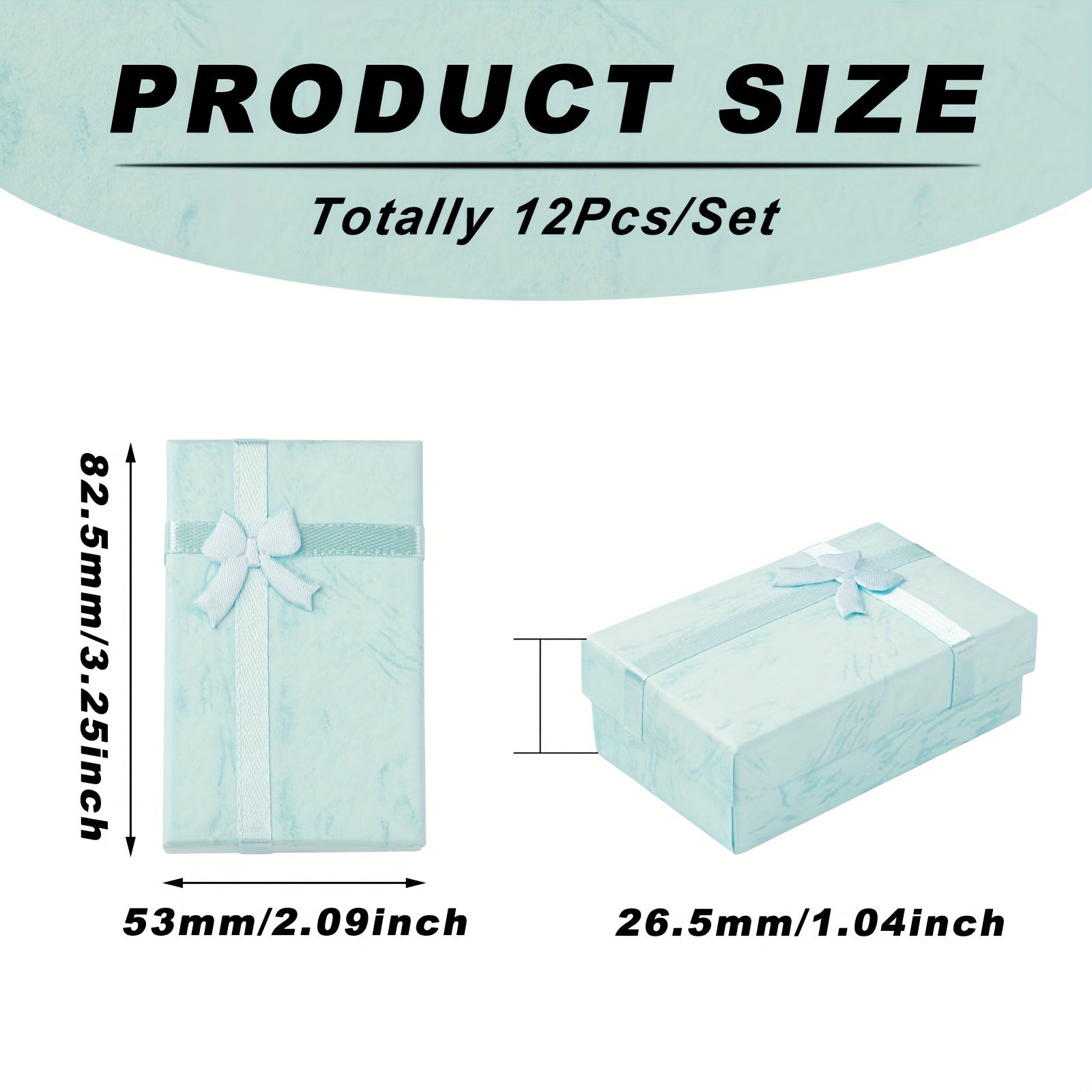 12pcs Jewelry Set Box With Sponge Pad For Anniversary Wedding Baby Shower