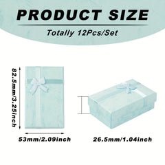 12pcs Jewelry Set Box With Sponge Pad For Anniversary Wedding Baby Shower