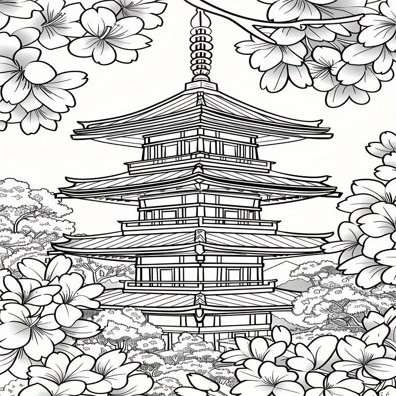 Relaxing Landscape Coloring Book 22 Pages Thick Paper Perfect Gift