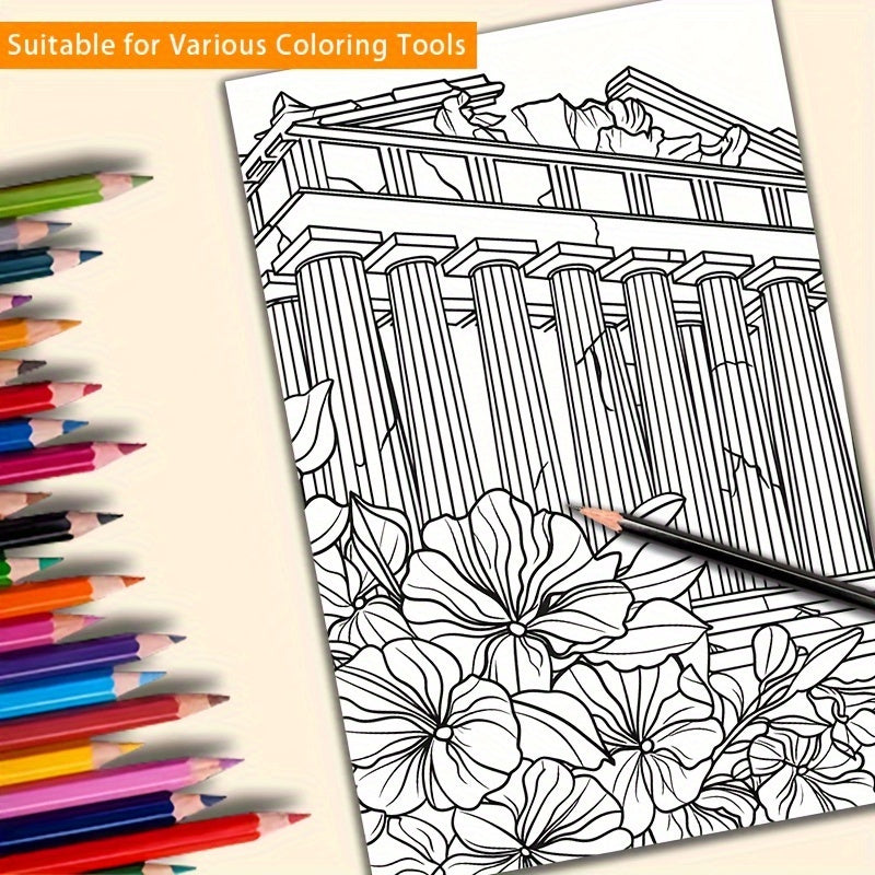 Relaxing Landscape Coloring Book 22 Pages Thick Paper Perfect Gift