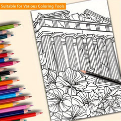 Relaxing Landscape Coloring Book 22 Pages Thick Paper Perfect Gift