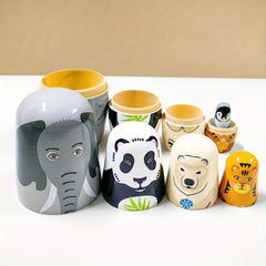 Wooden Elephant Pattern Doll Figurine Christmas Halloween Decoration